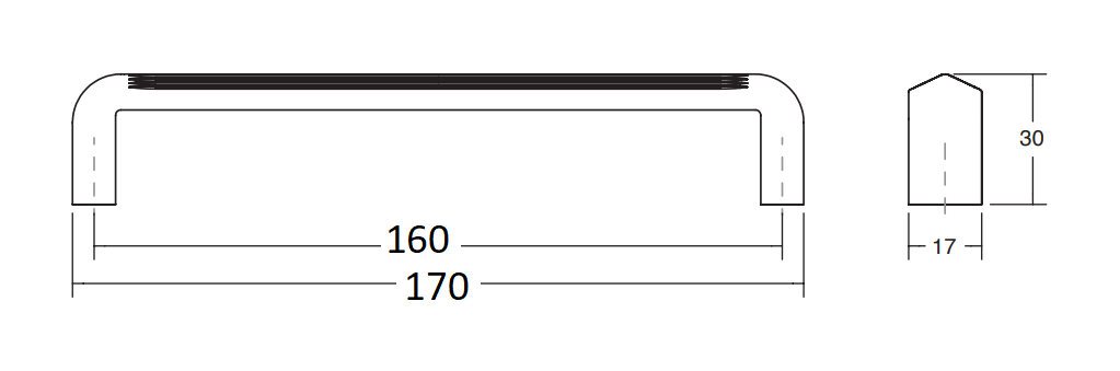 Ручка-скоба LINES 160 мм, материал металл, цвет чёрный матовый, арт. 0459160ZM2 стоимость 840 руб.