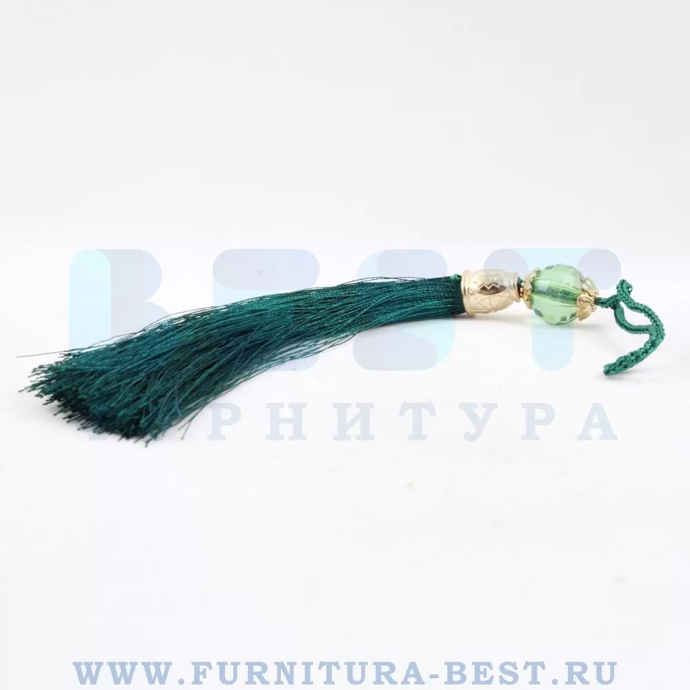 Кисточка для мебельных ручек, 150 мм, цвет зеленый, арт. TASSEL-60-DARK-GREEN стоимость 150 руб.