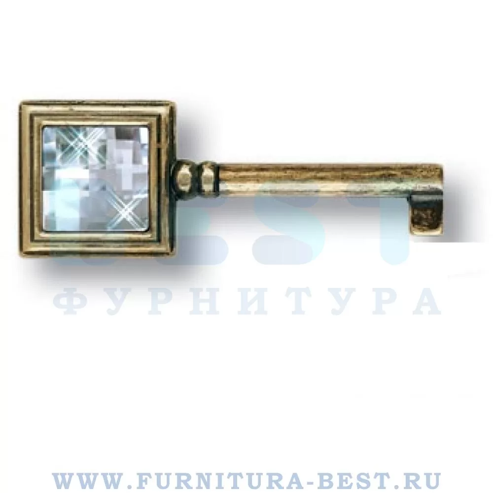 Ключ, 80/42*29*29 мм, материал цамак, цвет античная бронза с кристаллом swarovski, арт. 15.511.42.SWA.12 стоимость 3 415 руб.