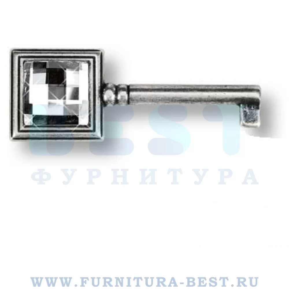 Ключ, 80/42*29*29 мм, материал цамак, цвет античное серебро с кристаллом swarovski, арт. 15.511.42.SWA.16 стоимость 3 415 руб.