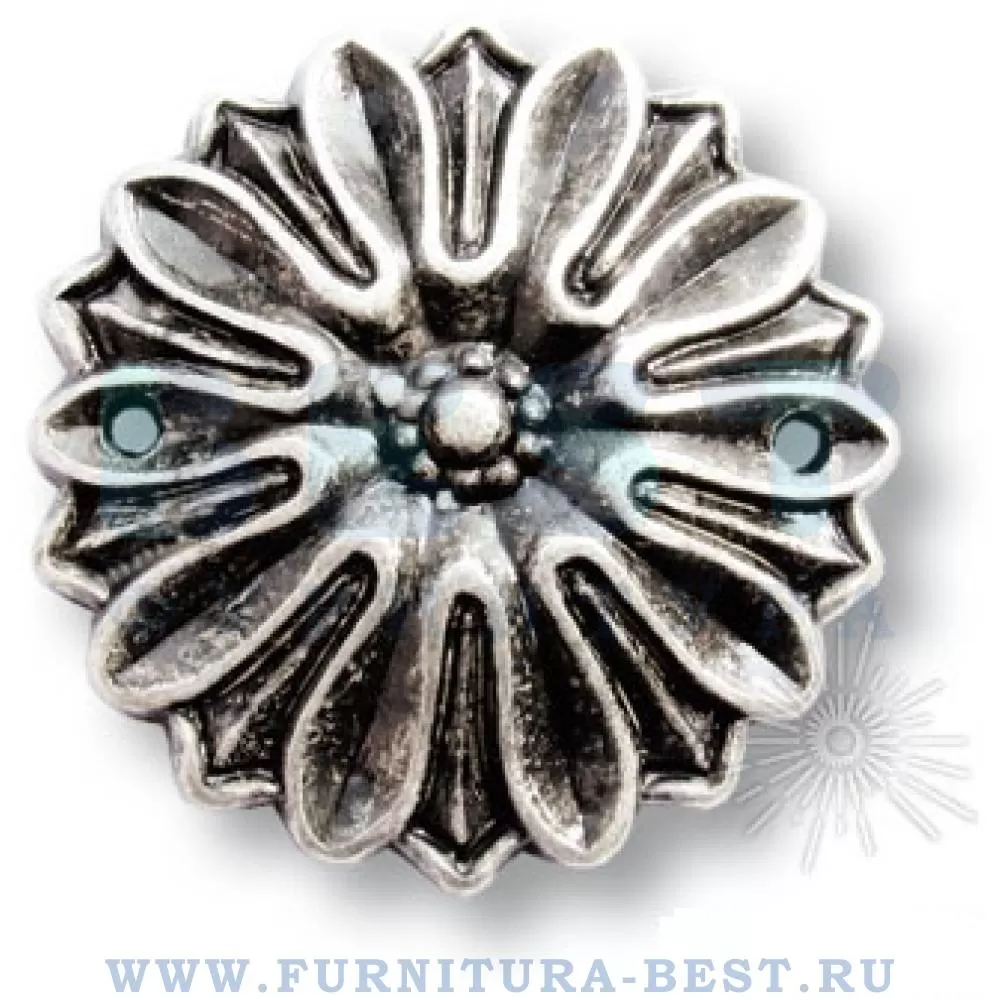 Накладка декоративная, d=33*5 мм, материал металл, цвет античное серебро, арт. 15.708.00.16 стоимость 210 руб.