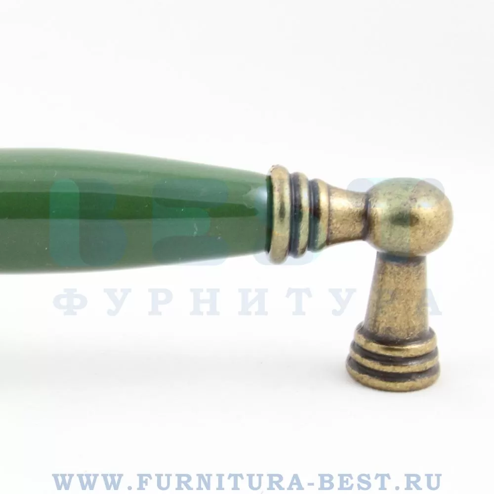 Ручка-скоба 128 мм, материал цамак, цвет зеленый/старая бронза, арт. 1160-40-128-GREEN стоимость 1 030 руб.