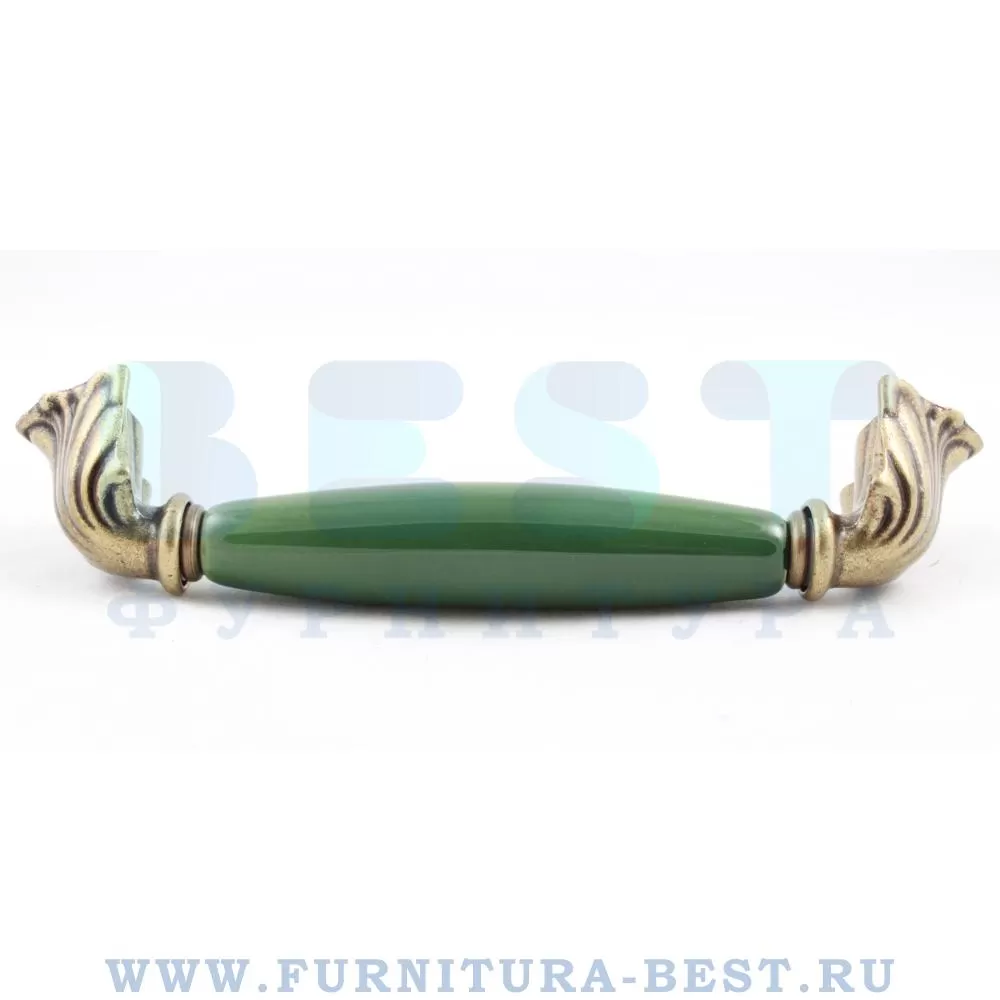 Ручка-скоба 128 мм, материал цамак, цвет зеленый/старая бронза, арт. 1370-40-128-GREEN стоимость 1 245 руб.
