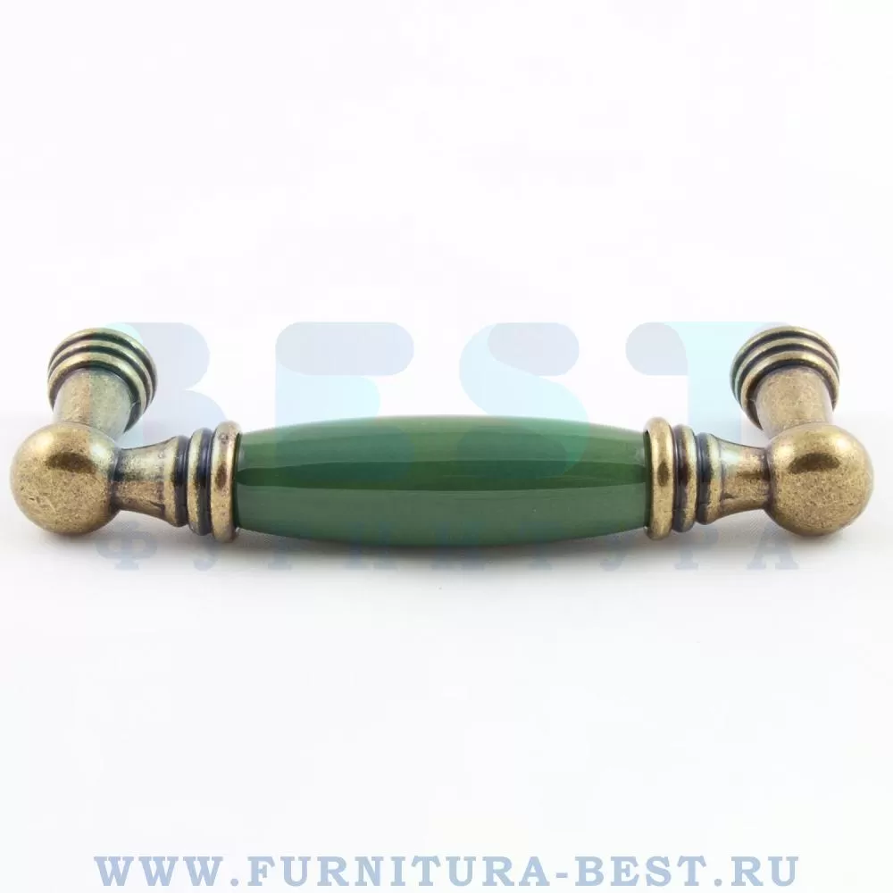 Ручка-скоба 96 мм, материал цамак, цвет зеленый/старая бронза, арт. 1160-40-96-GREEN стоимость 910 руб.