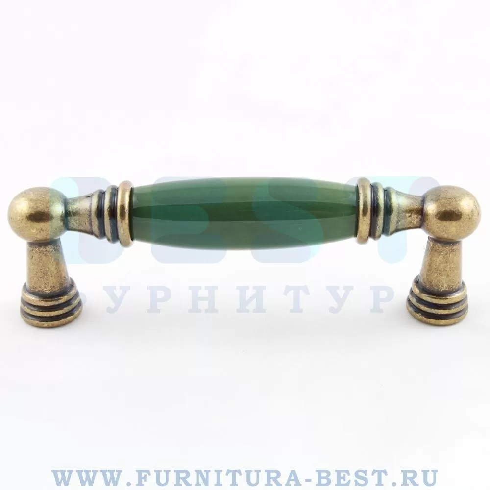 Ручка-скоба 96 мм, материал цамак, цвет зеленый/старая бронза, арт. 1160-40-96-GREEN стоимость 910 руб.