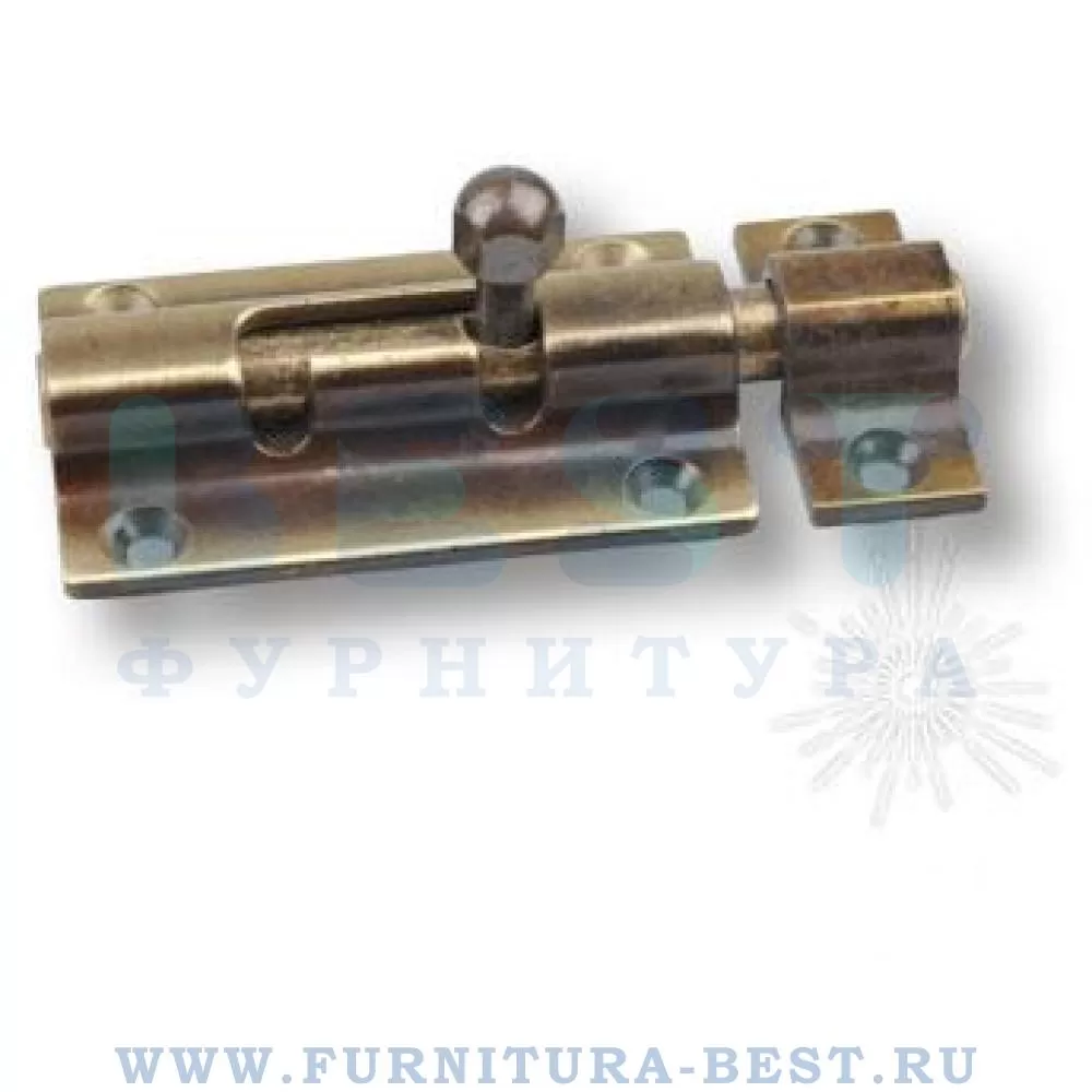 Шпингалет, 45*32*10/25 мм, материал латунь, цвет античная бронза, арт. 00179 стоимость 1 250 руб.